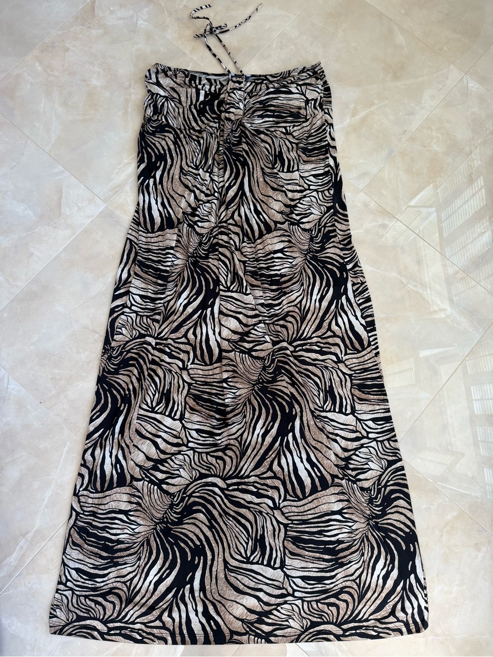 vintage Dereon abstract zebra print maxi dress